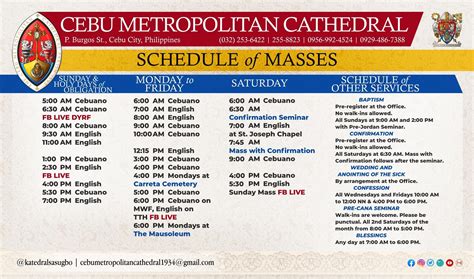 cebu cathedral mass schedule